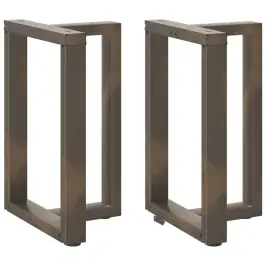 Ēdamgalda Kājas, 2 Gab., T-Veida, Melnas, 50X35X(72-73) Cm, Tērauds Vidaxl