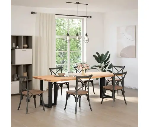 Valgomojo Stalo Kojelės, 2 Vnt., Juodos, 60X35X(72-73) cm Plienas