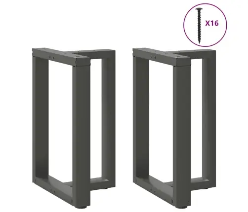 Valgomojo Stalo Kojos, 2 Vnt., Antracito Spalvos, 60X35X(72-73) cm Plienas