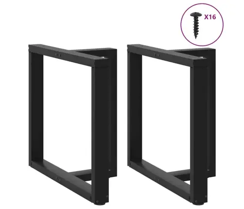 Ēdamgalda Kājas, 2 Gab., T-Veida, Melnas, 70X35X(72-73) Cm, Tērauds Vidaxl