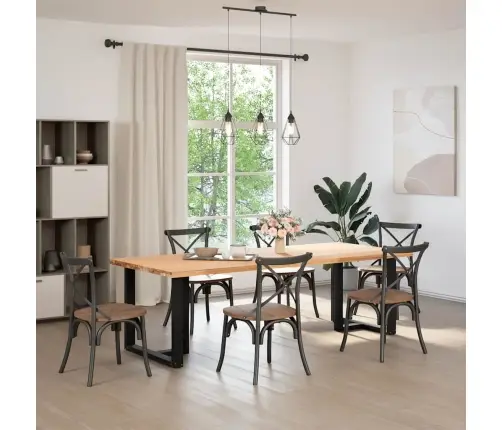 Valgomojo Stalo Kojelės, 2 Vnt., Juodos, 80X35X(72-73) cm Plienas