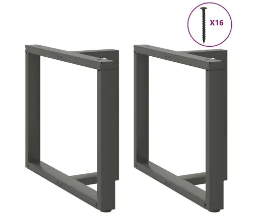 Ēdamgalda Kājas, 2 Gab., T-Veida, Antracīta Krāsa, 90X35X(72-73) Cm, Tērauds Vidaxl