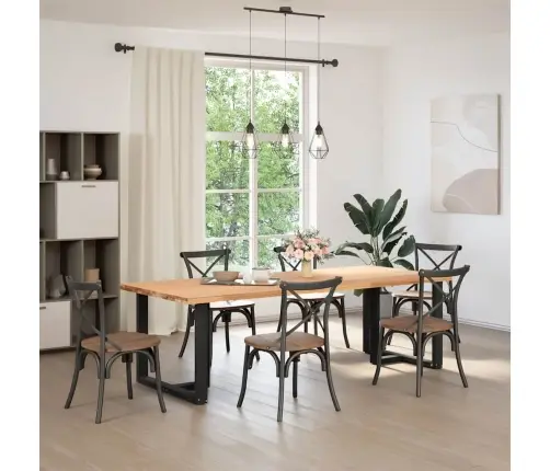 Ēdamgalda Kājas, 2 Gab., T-Veida, Melnas, 100X35X(72-73) Cm, Tērauds Vidaxl