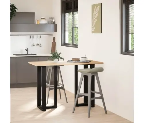 Bāra Galda Kājas, T-Veida, 2 Gab., Melnas, 40X35X(90-91) Cm, Tērauds Vidaxl