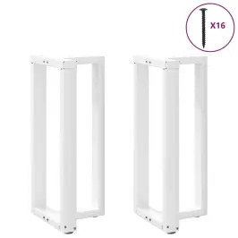 Bāra Galda Kājas, T-Veida, 2 Gab., Baltas, 40X35X(90-91) Cm, Tērauds Vidaxl