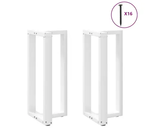 Bāra Galda Kājas, T-Veida, 2 Gab., Baltas, 40X35X(90-91) Cm, Tērauds Vidaxl