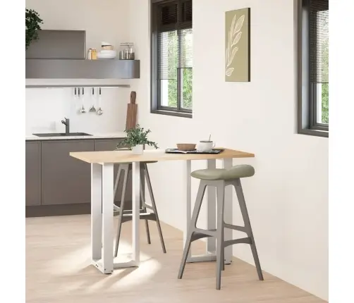 Bāra Galda Kājas, T-Veida, 2 Gab., Baltas, 40X35X(90-91) Cm, Tērauds Vidaxl