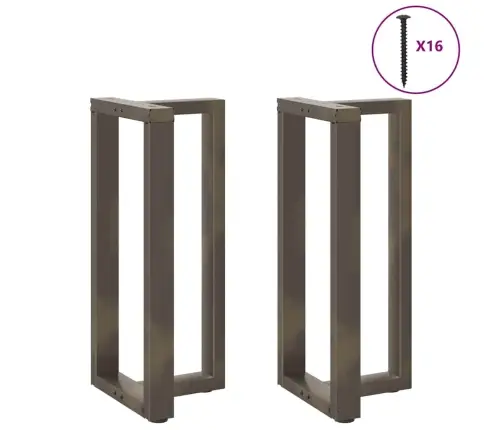 Bāra Galda Kājas, T-Veida, 2 Gab., Melnas, 40X35X(90-91) Cm, Tērauds Vidaxl