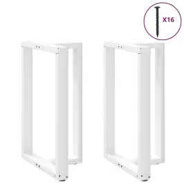 Bāra Galda Kājas, T-Veida, 2 Gab., Baltas, 60X35X(90-91) Cm, Tērauds Vidaxl