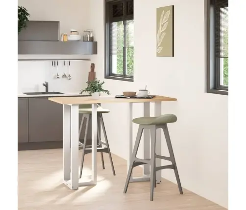 Baro Stalo Kojos, T Formos, 2 Vnt., Baltos, 50X35X(100-101) cm Plienas