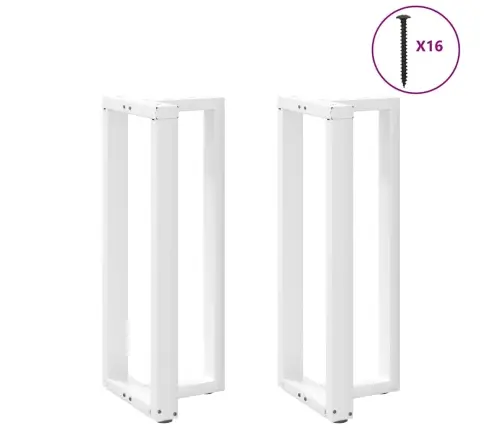 Baro Stalo Kojos, T Formos, 2 Vnt., Baltos, 50X35X(100-101) cm Plienas