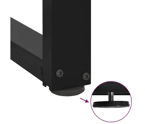 Bāra Galda Kājas, 2 Gab., T-Veida, Melnas, 60X35X(100-101) Cm, Tērauds Vidaxl