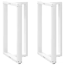 Bāra Galda Kājas, T-Veida, 2 Gab., Baltas, 60X35X(100-101) Cm, Tērauds Vidaxl