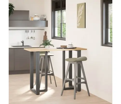 Baro Stalo Kojos, T Formos, 2 Vnt., Antracito Spalvos, 60X35X(100-101) cm Plienas