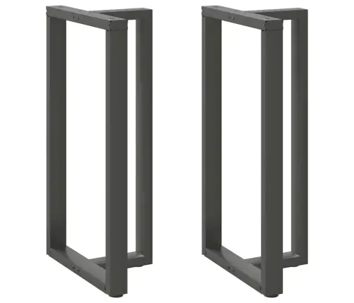Bāra Galda Kājas, T-Veida, 2 Gab., Antracīta Krāsā, 60X35X(110-111) Cm, Tērauds Vidaxl
