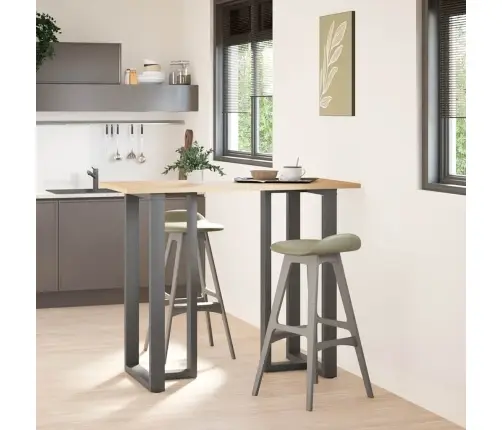 Bāra Galda Kājas, T-Veida, 2 Gab., Antracīta Krāsā, 60X35X(110-111) Cm, Tērauds Vidaxl