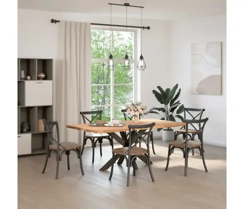 Ēdamgalda Kāja, Zirnekļa Forma, Melna, 120X68X(72-73) Cm, Tērauds Vidaxl