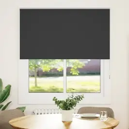 Rullo Žalūzija Blackout Black 140X175 Cm Auduma Platums 136,6Cm Vidaxl