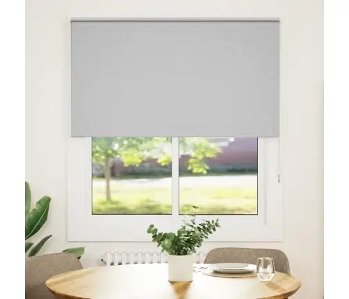 Rullo Žalūzija Blackout Gaiši Pelēks 140X130Cm Auduma Platums Vidaxl