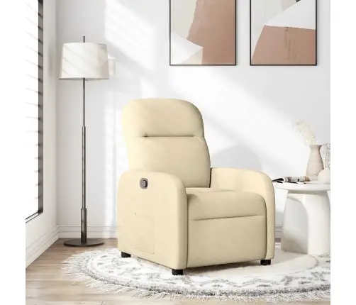 Atpūtas Krēsls, Atgāžams, Krēmkrāsas Audums Vidaxl