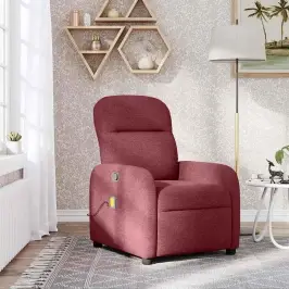 Masāžas Krēsls, Atgāžams, Vīnsarkans Audums Vidaxl