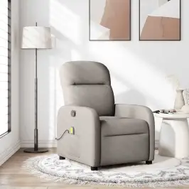Masāžas Krēsls, Atgāžams, Pelēkbrūns Audums Vidaxl