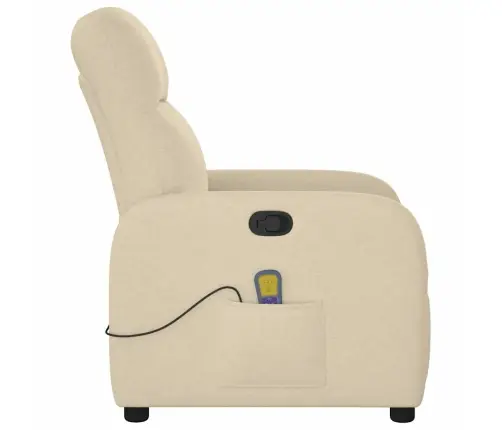 Masāžas Krēsls, Atgāžams, Krēmkrāsas Audums Vidaxl