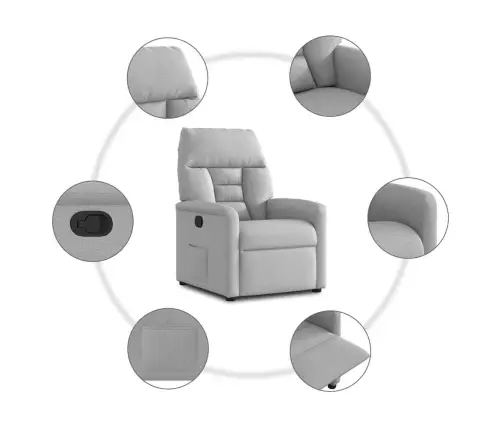 Atzveltnes Krēsls Mākonis Pelēks Audums Vidaxl