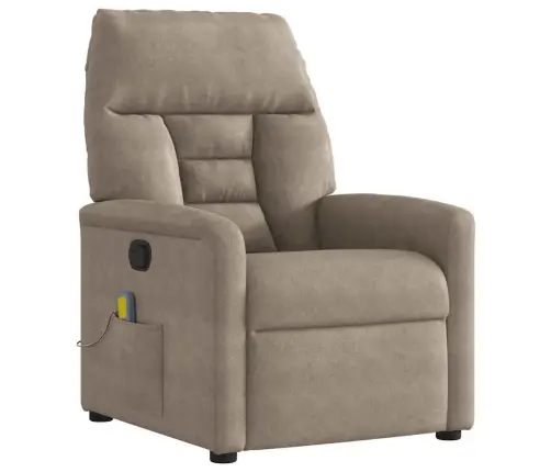 Masāžas Krēsls, Atgāžams, Pelēkbrūns Mikrošķiedras Audums Vidaxl