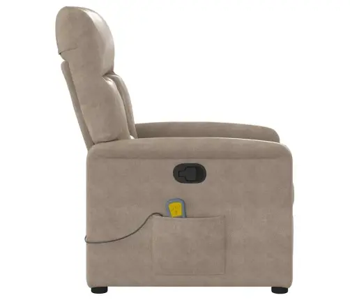 Masāžas Krēsls, Atgāžams, Pelēkbrūns Mikrošķiedras Audums Vidaxl