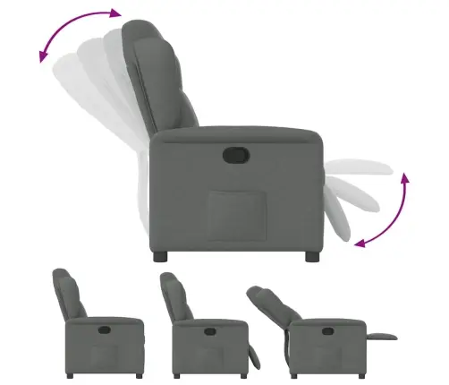 Atpūtas Krēsls, Atgāžams, Tumši Pelēks Audums Vidaxl