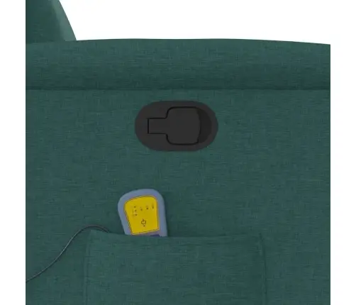 Masāžas Krēsls, Atgāžams, Tumši Zaļš Audums Vidaxl