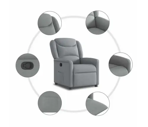 Atpūtas Krēsls, Atgāžams, Gaiši Pelēks Audums Vidaxl