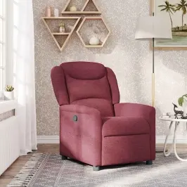 Atpūtas Krēsls, Atgāžams, Vīnsarkans Audums Vidaxl