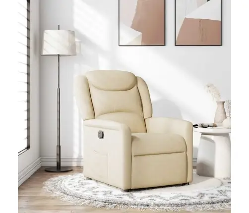 Atpūtas Krēsls, Atgāžams, Krēmkrāsas Audums Vidaxl
