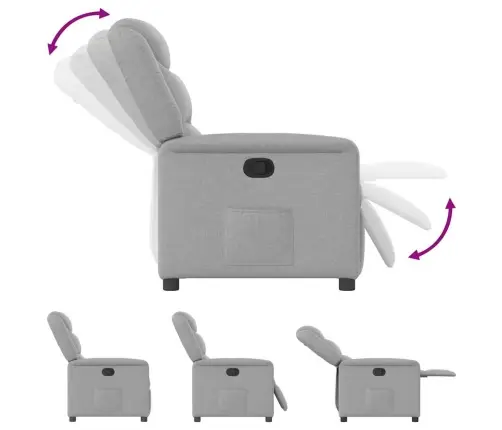 Atlošiamas Krėslas, Pilkos Spalvos, Audinys