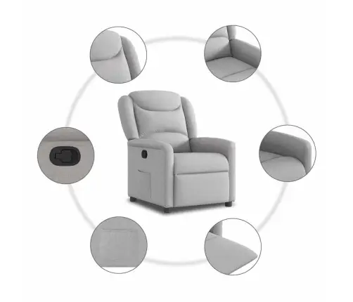 Atlošiamas Krėslas, Pilkos Spalvos, Audinys