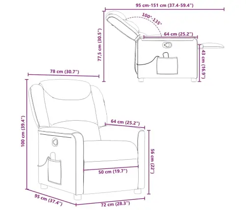 Masāžas Krēsls, Atgāžams, Tumši Pelēks Audums Vidaxl