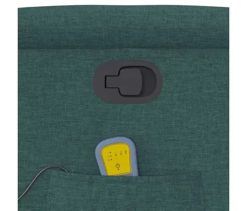 Atlošiamas Masažinis Krėslas, Tamsiai Žalios Spalvos, Audinys