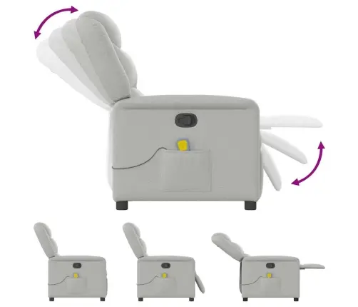 Massage Recliner Tool Cloud Grey Fabric