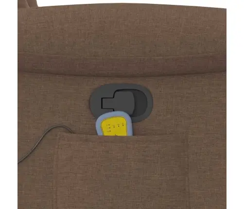 Atlošiamas Masažinis Krėslas, Rudos Spalvos, Audinys Atlošiamas Masažinis Krėslas, Rudos Spalvos, Audinys