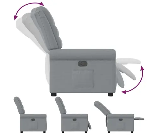 Atpūtas Krēsls, Atgāžams, Gaiši Pelēks Audums Vidaxl