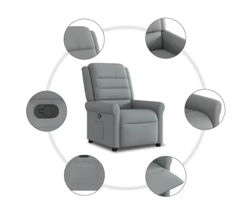 Atpūtas Krēsls, Atgāžams, Gaiši Pelēks Audums Vidaxl