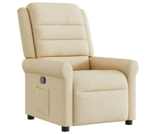 Atpūtas Krēsls, Atgāžams, Krēmkrāsas Audums Vidaxl