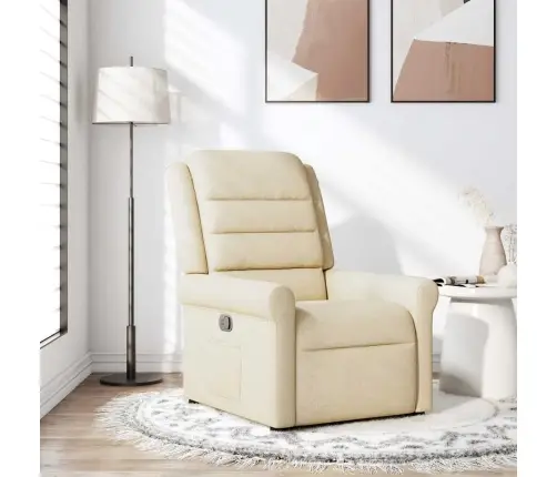 Atpūtas Krēsls, Atgāžams, Krēmkrāsas Audums Vidaxl