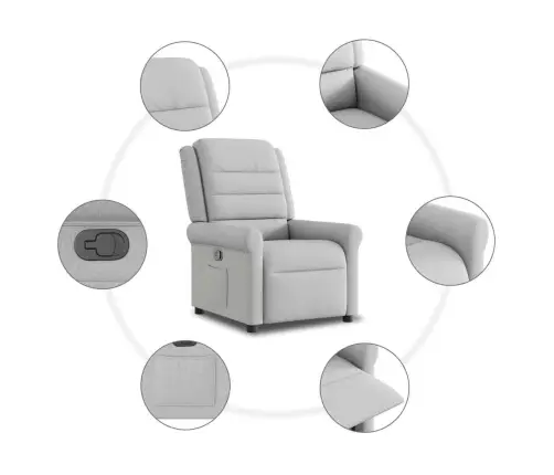 Atlošiamas Krėslas, Pilkos Spalvos, Audinys