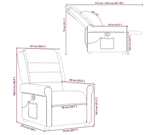 Masāžas Krēsls, Atgāžams, Brūns Audums Vidaxl