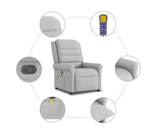 Atlošiamas Masažinis Krėslas, Pilkos Spalvos, Audinys