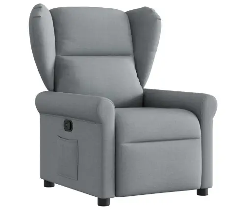 Atlošiamas Krėslas, Šviesiai Pilkos Spalvos, Audinys