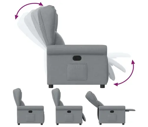 Atlošiamas Krėslas, Šviesiai Pilkos Spalvos, Audinys